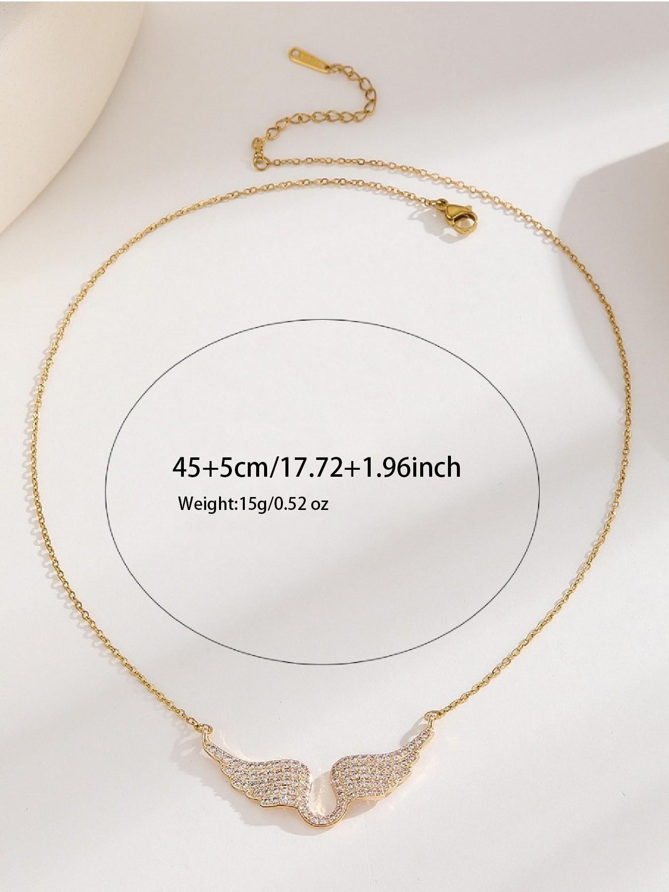 Angel Wing Necklace for Women, Elegant Angel Wings Jewelry, Rhinestone Luxury Chain, Perfect Gift for Special Occasions