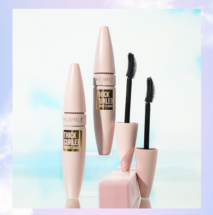 MLSMILE 2-color mascara, thickening, lengthening, curling, smudge-proof and waterproof, suitable for creating length and volume, vegan, no animal testing, holiday gift for women.