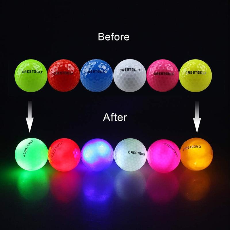 Glow in The Dark Golf Balls Light up Led Golf Balls Night Golf Gift Sets for Men Kids Women 6 Pack