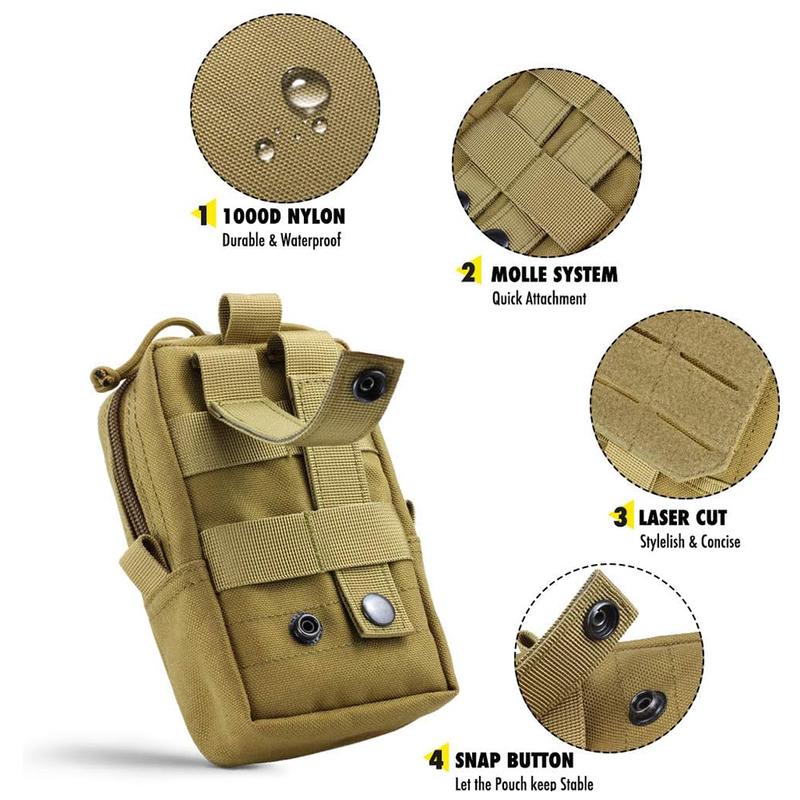 3 Pcs Dog Tactical Bags Molle Pouches for Dog Vest Harness Multi-Purpose Military Nylon Waist Pack Utility Bag Detachable Patches Pouches