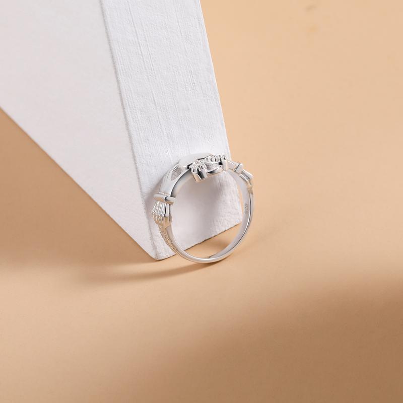 EAMTI 925 Sterling Silver Women's Claddagh Irish Ring Love Heart Celtic Knot Crown Engagement Wedding Band