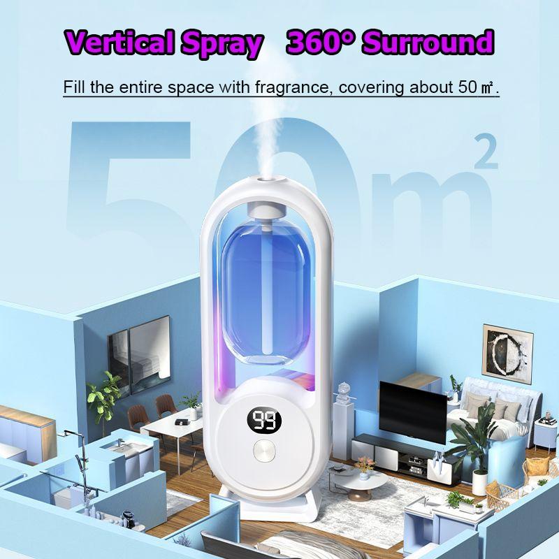 Home Aromatherapy Mist Maker Aroma Diffuser with 3 Essential Oils, Timer Automatic Spray, 5 Spray Modes, USB Charging, Long Battery Life, Multi-Scene Use