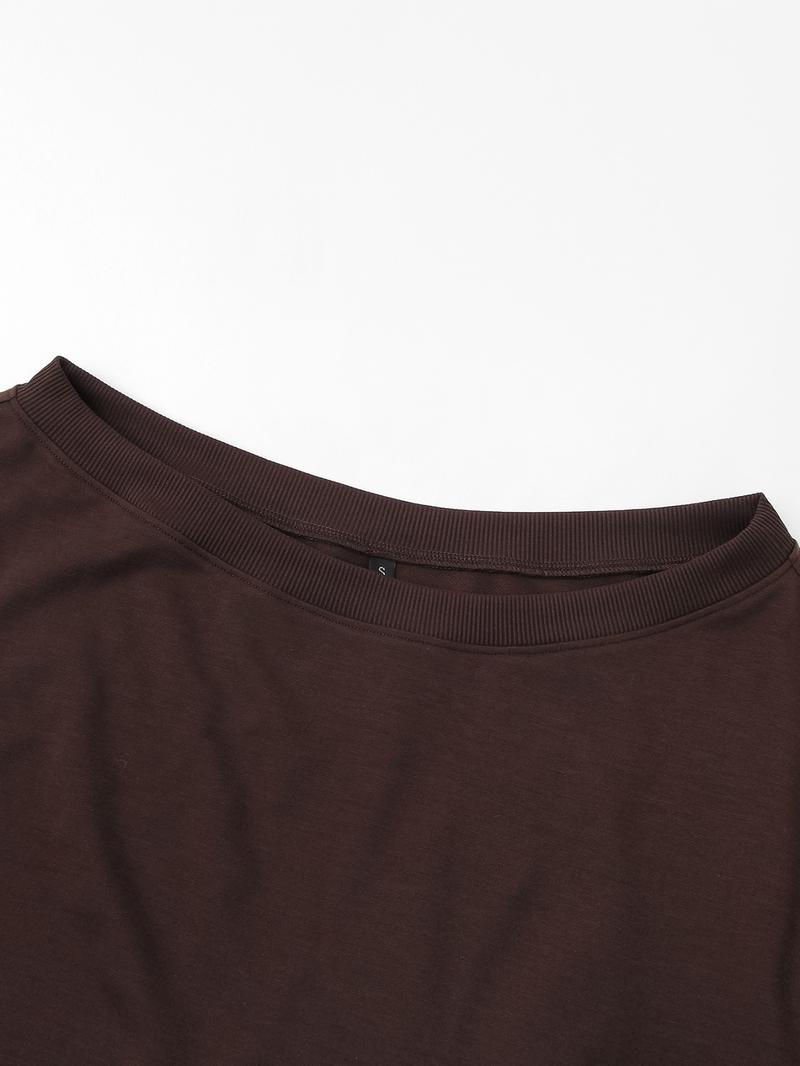 Women's One Shoulder Long Sleeve Top & Pants Two Piece Set Casual Pullover Jumper Sweatsuit for Fall Winter Daily Outfit Comfortable Streetwear Loungewear