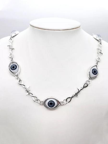 Street Style Eye & Thorn Design Chain Necklace, Punk Chain Necklace for Party, Daily Decor, Trendy All-match & Exquisite Goth Jewelry for Birthday Gift, Gothic Jewelry
