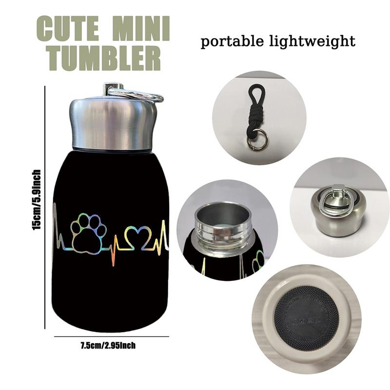 1pc 10.5oz Stainless Steel Tumbler - Leak-Proof, Insulated, Reusable, Hand Wash Only, Functional & Fashionable, Dual Advantage, Rainbow Paw Heartbeat Design, Perfect Holiday Gift Item, Durable Drinkware