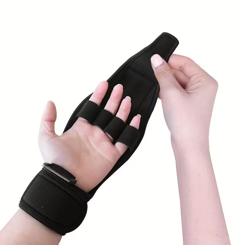 Adjustable Knitted Polyester Finger Exerciser Aid, Stroke Rehabilitation Training Hand Support, Elderly & Hemiplegia Recovery, Fist Strength Development