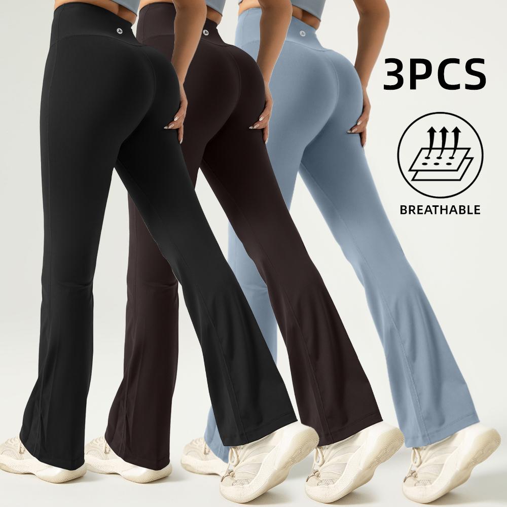 Women's High Waist Solid Compression Flare Leggings,Air-Butter 3.0 Fabric,Tummy Control,Solid Comfy Breathable Wide Waistband Flare Pants for Yoga Gym Workout, High Stretch Yoga Legging,Spring Outfits 2025