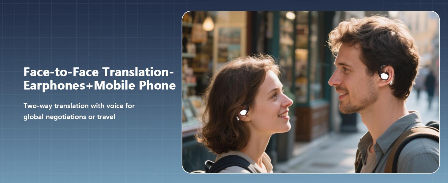 AI Translation Earbuds Real Time 164 Languages 80H Playtime Translator Ear Buds Audifonos Traductores Inglés Español Wireless Earphones Bluetooth Headphones for Travel Business Meeting Learning Black1