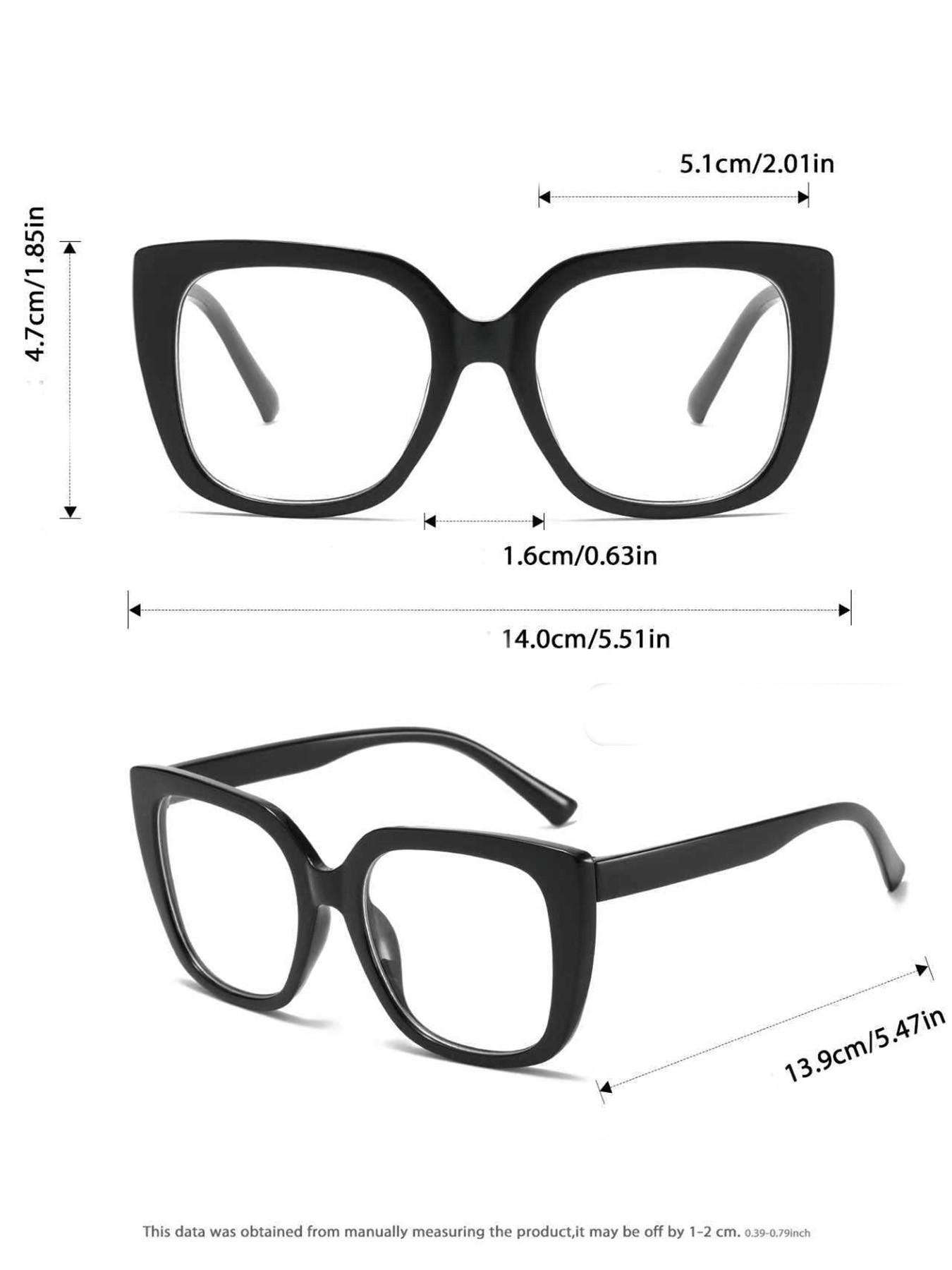 Large Frame Leopard Print Blue Light Blocking Glasses, Simple Daily Use Eyewear, Square Frame, Unisex Workwear, Fashion Accessory, Trendy Casual Glasses