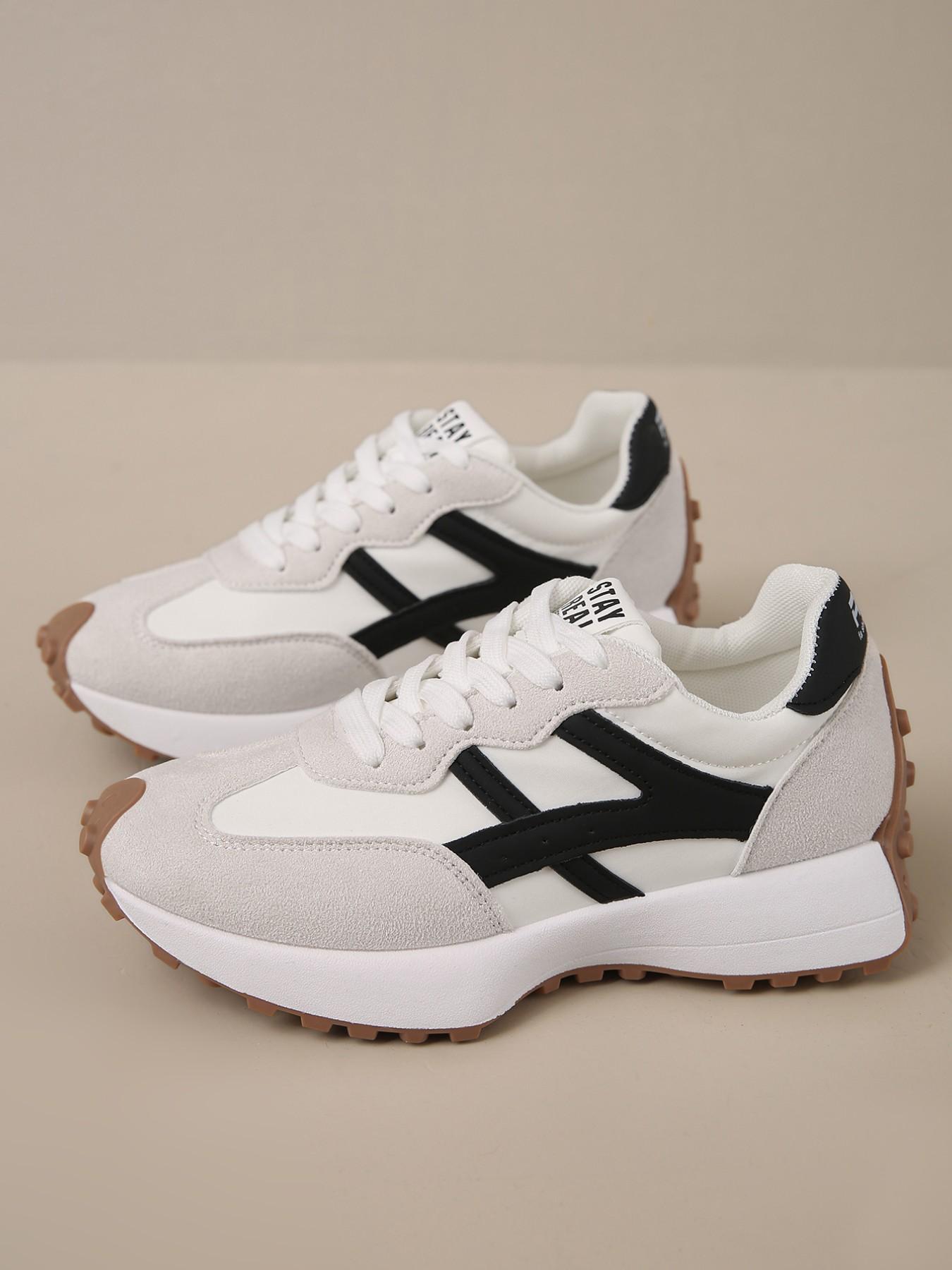 Women's Athletic Shoes Spring Autumn Elegant Fashion Classic Sneakers Style Casual Round Toe Low Top Lace-Up Thick Sole Breathable Outdoor Sneakers Thick Soled Sneakers