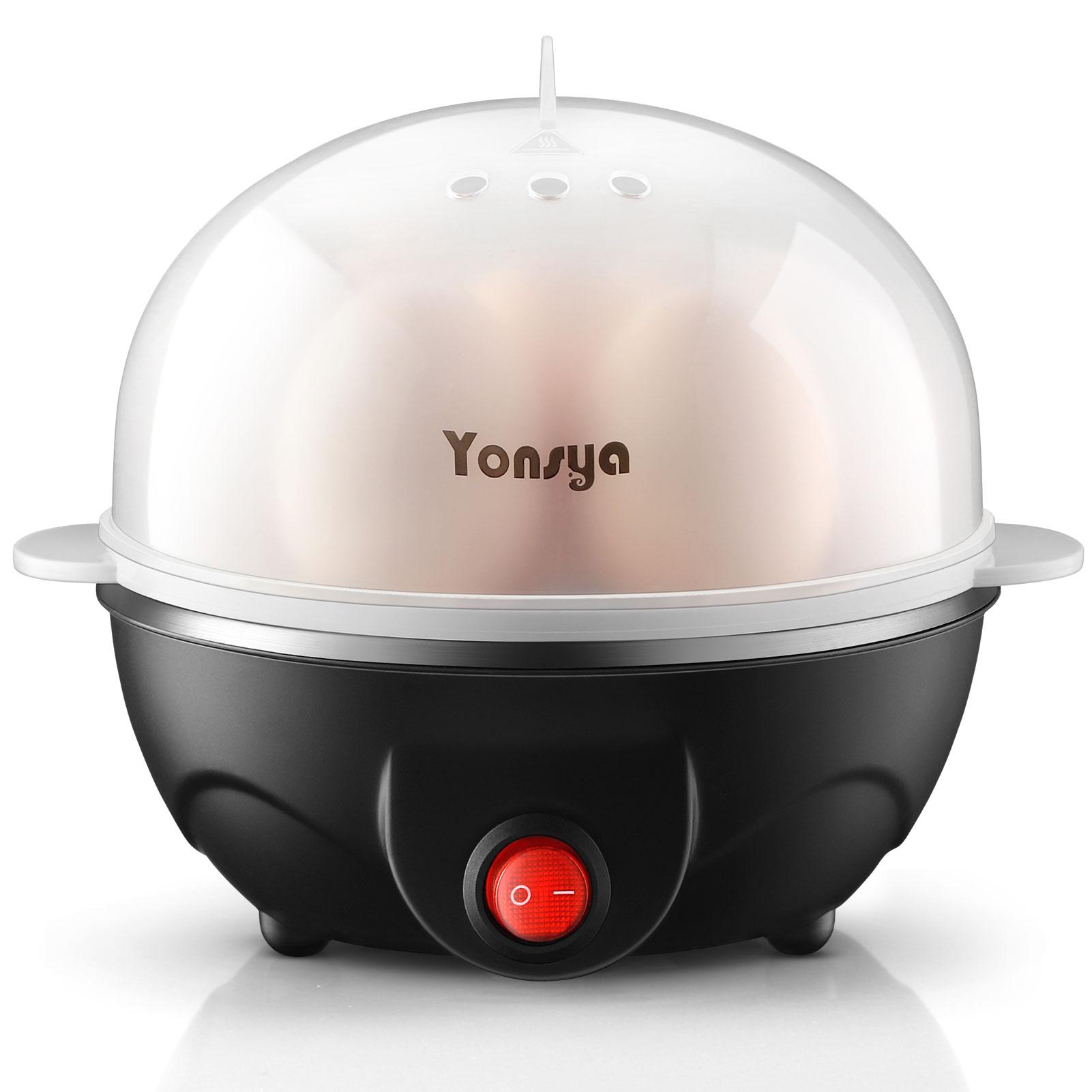 Yonsya Easy Egg Cooker Electric 7-Egg Capacity Auto Shut-Off Egg Cooker with Measuring Cup & Egg Piercer BPA Free Food Steamer Kitchen Appliances - Ice Cube Maker Yonsya Easy Egg Cooker Electric 7-Egg Capacity Auto Shut-Off Egg Cooker with Measuring Cup & Egg Piercer BPA Free Food Steamer Kitchen Appliances - Ice Cube Maker