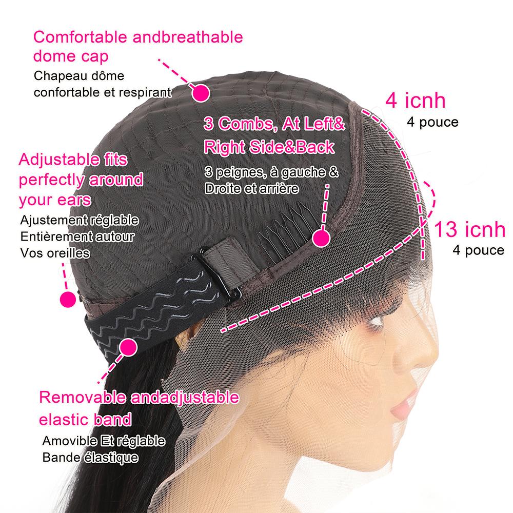 [30" = $114] Straight Human Hair Wigs 13x6 Transparent Lace Front Wigs Brazilian Natural Hair Wig Sale Pre Plucked 13x4 HD Lace Frontal Wig 180%