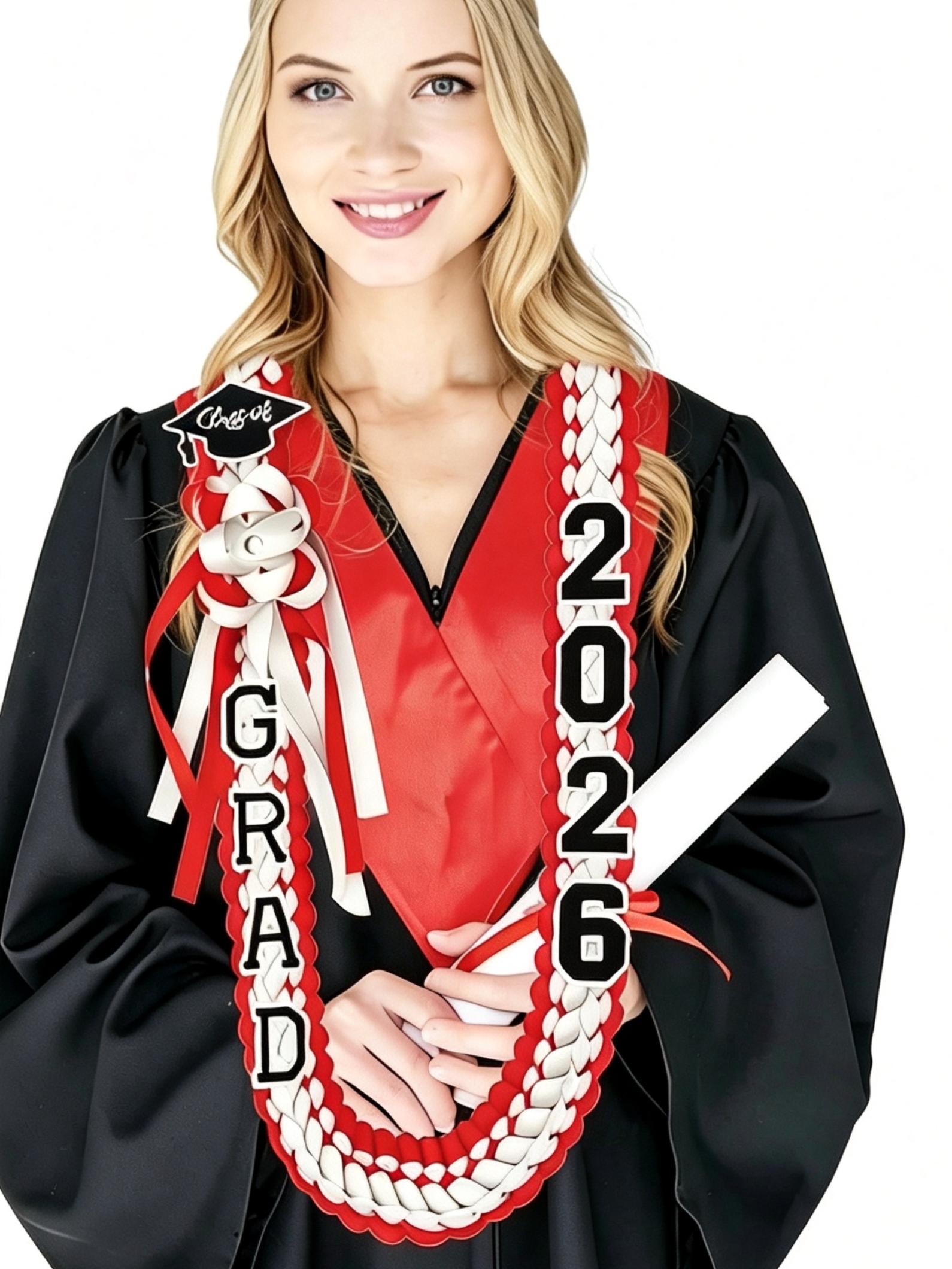 2026 Graduation Party Discount, Handmade Woven Band with Grad Letter and Hat Charm, Adjustable Graduation Money Belt