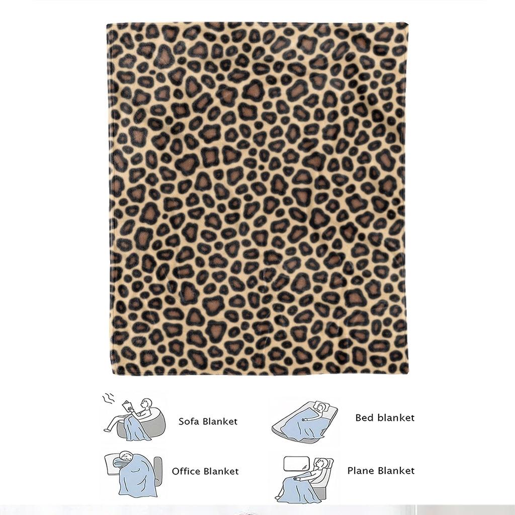 1 Comfortable Leopard Print Background Flannel Blanket, Soft Printed Cooling Blanket, 100% Polyester Fiber, Perfect Gift For Family And Friends