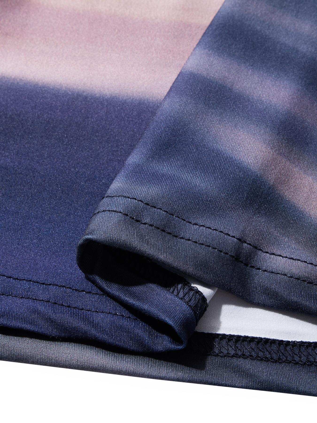 Women's Gradient Asymmetrical Neck Short Sleeve Top, Casual Loose-Fitting Summer T-Shirt, Ladies Fashion Clothing for Daily Wear, Womenswear