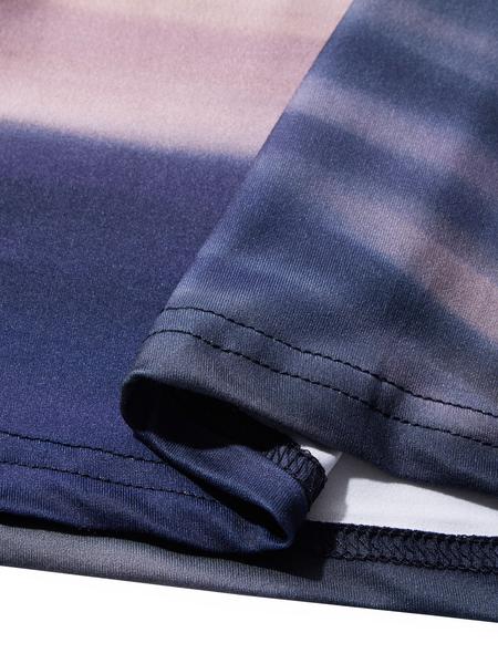 Women's Gradient Asymmetrical Neck Short Sleeve Top, Casual Loose-Fitting Summer T-Shirt, Ladies Fashion Clothing for Daily Wear