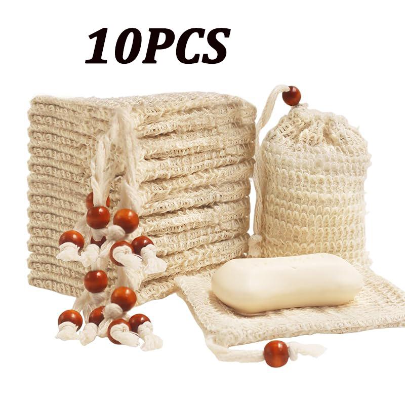 10/5/3/1PC Soap Foaming Net – Rich, Luxurious Lather | Soft, Reusable, Hanging Soap Pouch for Face & Body | Natural Sisal Exfoliating Shower Bag | Gentle for Sensitive Skin | Perfect for Home Spa & Travel Gifts | Exfoliating Bath Tool