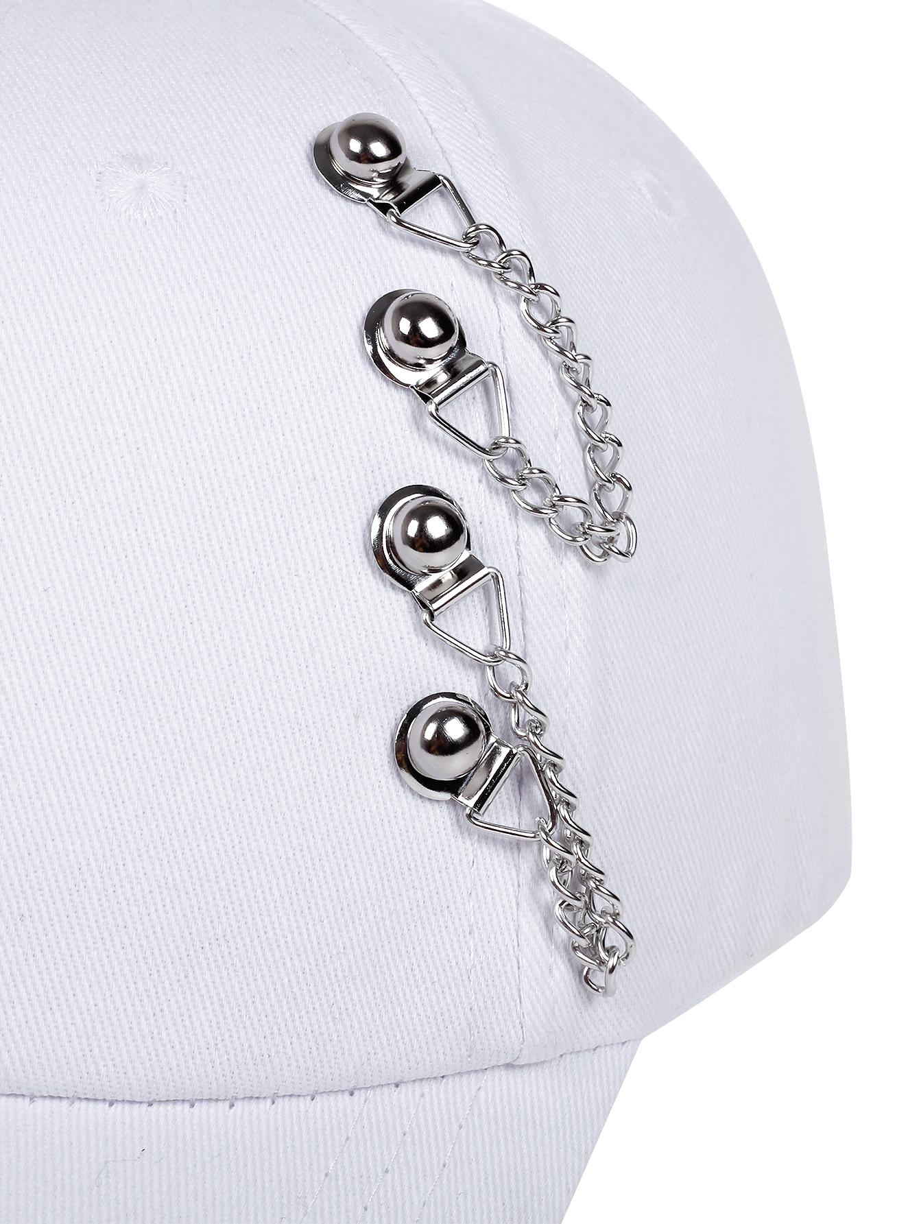 Men Solid Color Side Rivets With Three Rings Baseball Cap Fashion Breathable Women Hip-hop Adjustable Leisure Sun Hat