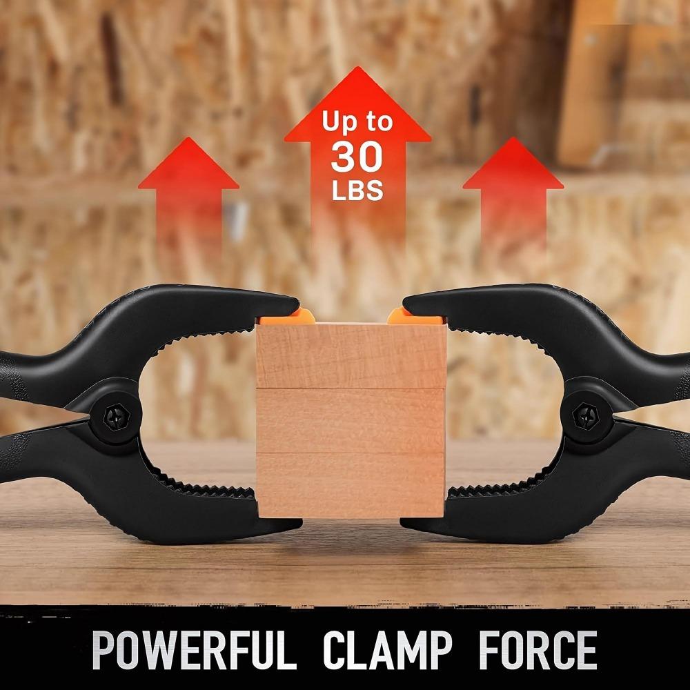 Multi-Function 10-Pack Spring Clamps Set: 2-Inch & 4-Inch Dual-Size Quick-Release Clamps, Non-Slip Handle, Anti-Rust Plastic, Strong Locking for Woodworking, Crafting, Sewing, Fabric, DIY Projects with Multi-Angle Adjustment Tool