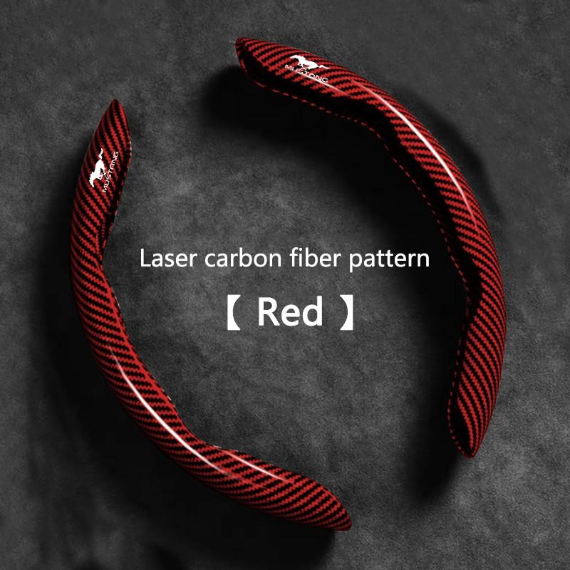Carbon Fiber Car Logo Steering Wheel Covers, Decorative for Ford Mustang Explorer Edge Fusion Mondeo F150 F250 F350 F450 F550, Accessories