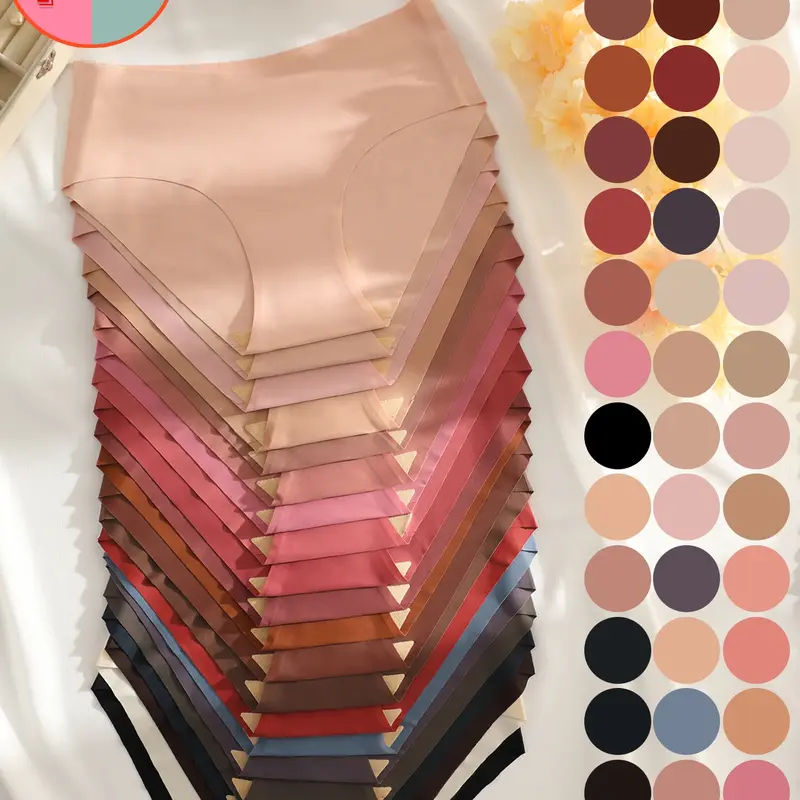 【Black Friday】Women's Seamless Triangle-Cut Briefs, Random Solid Colors, Unlined Polyamide Panties for Year-Round Wear