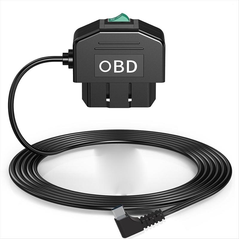 Dash Cam OBD Hardwire Kit with USB Type-C 12-24V to 5V/3A Universal Plug-and-Play Low Voltage Protection 3.5M Cable for Car DVR Monitor