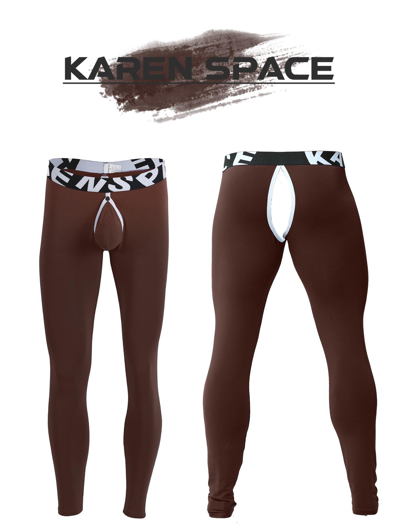 One-piece men's long underwear pants - warm, Thermal Sportswear, pants in solid color, with an open crotch design, detachable, large size, tight-fitting, comfortable, soft and skin-friendly, suitable for sports and casual wear