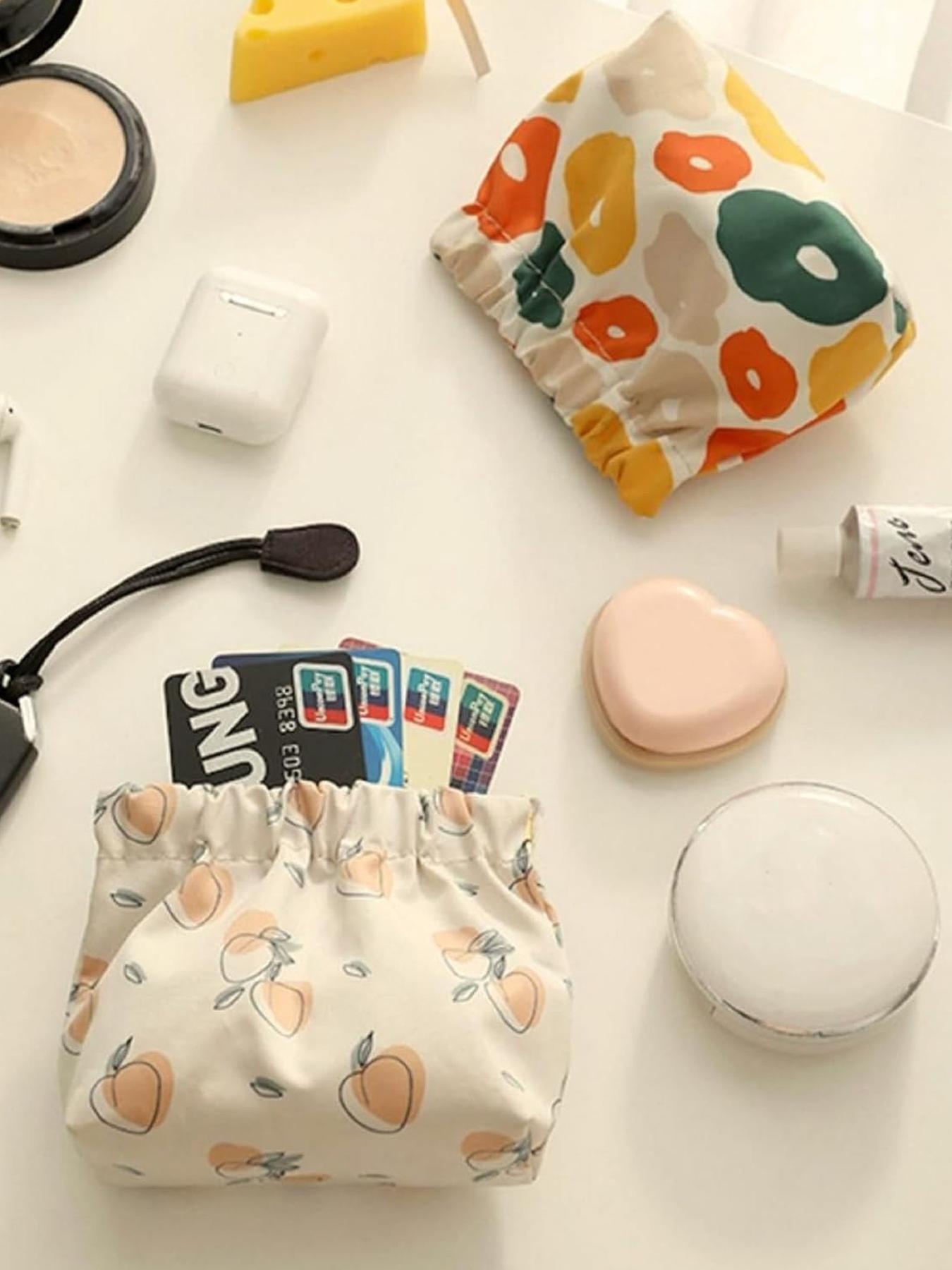 4pcs Small Coin Purse Bulk Coin Purse Set, Squeeze Mini Coin Bag Pouch Kit, Pouch Accessories Organizer for Headphones Jewelry Women