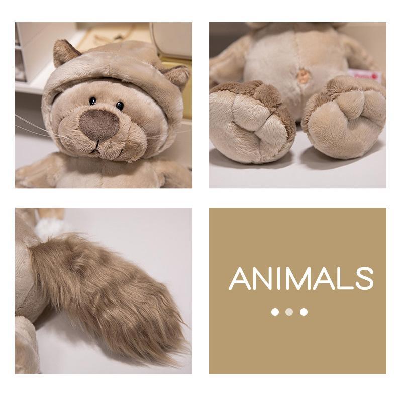 Super Cute Gorilla Wolf Leopard Cat Plush Toy Cartoon Soft Animal Baby Doll Hug Pillow Room Decoration Birthday Christmas Gifts