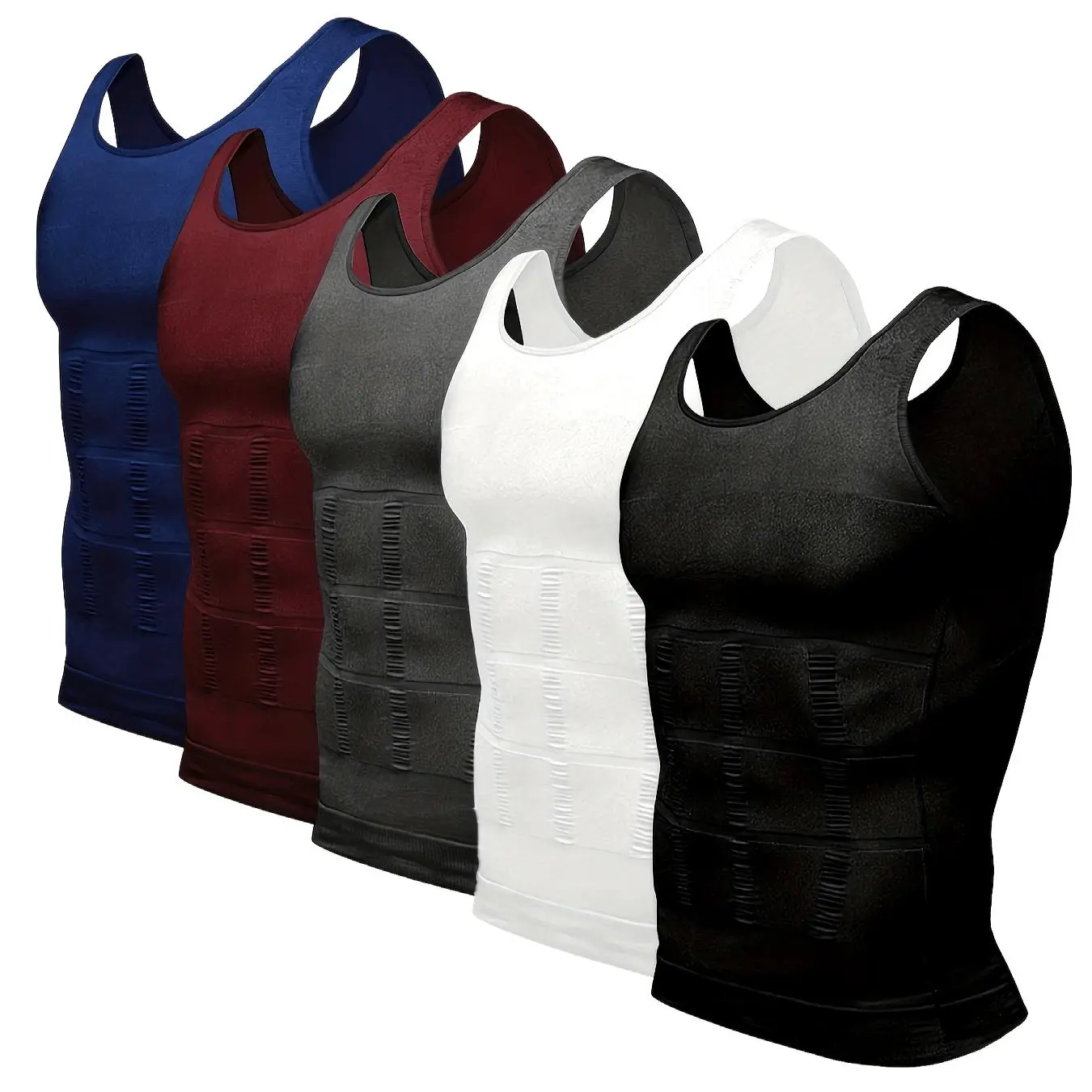 1/2/3PCS Men's Compression Tank Top, Seamless Skin-tight Body Contouring Undershirt for Tummy Control, Breathable Workout Gear, Male Fit, Gynecomastia