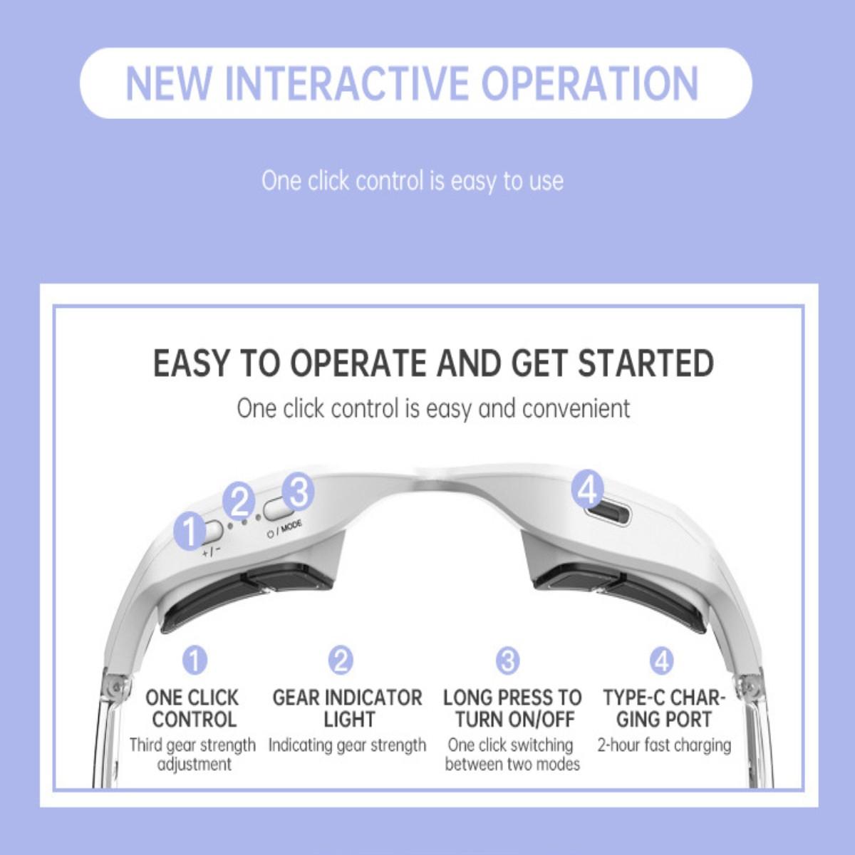 Eye Therapy Device, Microcurrent Eye Massager, Lightweight Mask for Puffiness, Dark Circles, Swelling, Wrinkles, Fine Lines