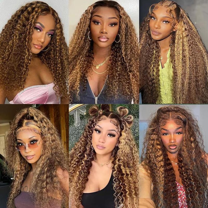 QUANDIAN 13x6 Balayage Highlight Lace Front Wig Human Hair 13x6 HD Lace Front Wigs Human Hair Body Wave Wig 200% Density FB/27 Ombre Wig Springtok