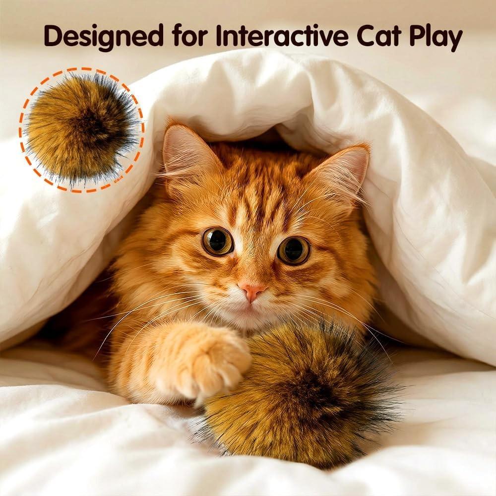 Cat Toy Faux Rabbit Fur Ball, Ultra Soft Interactive Catnip Balls, 2026 New Soft Rabbit Fur Catnip Balls, Fluffy Catnip Toy for Indoor Cats, Soft, Washable and Real Rabbit Fur Cat Toys, Cat Exercise Ball for Indoor