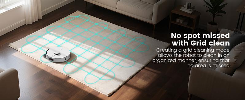 AIRROBO L60+ Self-Empty Robot Vacuum and Mop Cleaner with Ultrasonic Carpet Detection,6000Pa Suction,Laser Obstacle Avoidance,240min Long Runtime