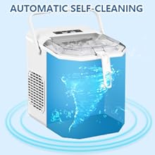 Antarctic Star Countertop Ice Maker, S/L Bullet Ice, 26lbs/Day, 9 Ice Cubes in 6 Mins, Portable Ice Machine with Ice Scoop and Handle, Self-Cleaning, One-Click Operation, for Kitchen Office Home