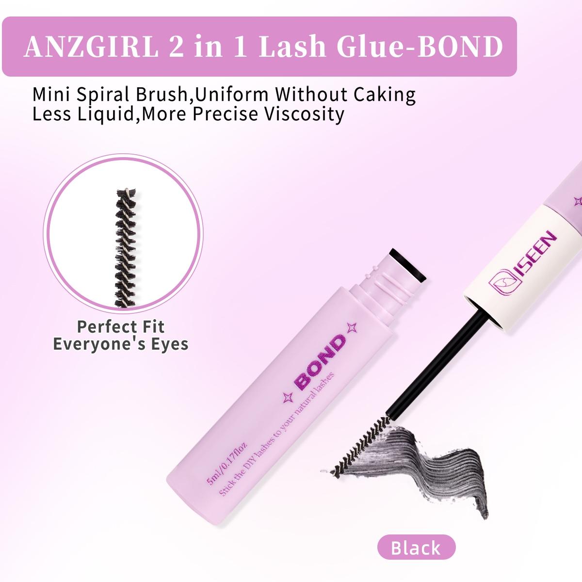 Dense Long Curly Eyelash Cluster Set, DIY Extension Kit for Beginners, Multiple Lengths, Includes Bond&Seal，Tweezers,Hair band Personal Use