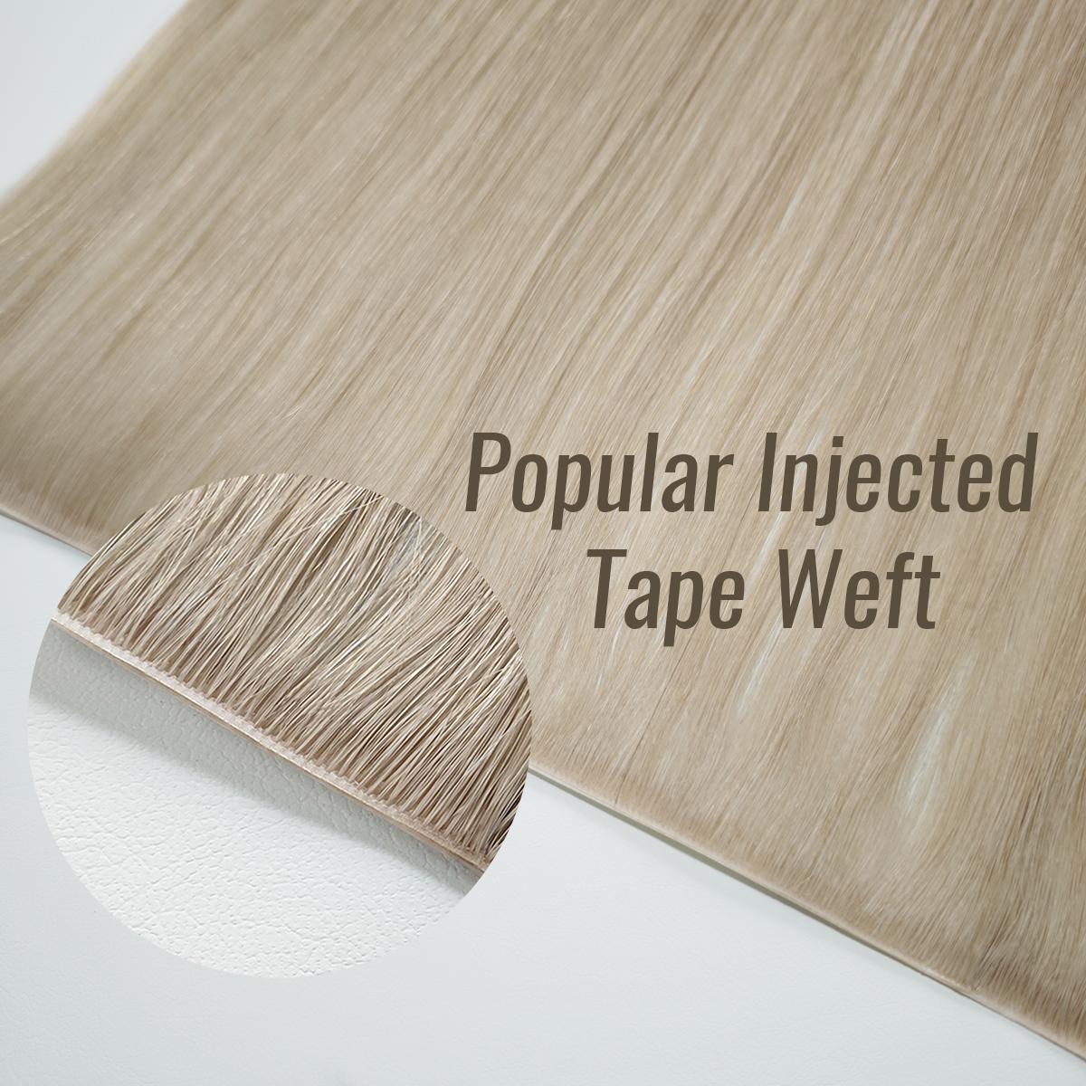 YoungSee Injection seamless tape in weft  Wide Tape in Hair Extensions Real Human Hair Tape in Extensions Woman Real Remy Skin Weft Seamless Fullness Silky Straight for Daily Wedding Party Wide Tape Long Weft Tape in Hair Extensions Outdoor SpringStatemen
