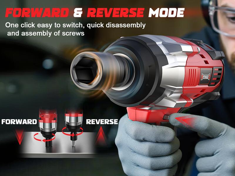 1700Ft-lbs (2300N.m) Cordless Impact Wrench 1/2" Compatible with Milwaukee 18V Battery(No Battery!!), Brushless Impact Gun with 4 Modes & LED Light for Car, Truck