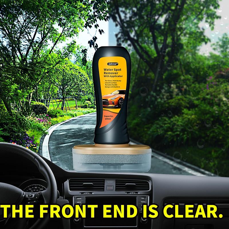 Jstree Car Glass Oil Film Cleaner with Brush Head, Removes Oil Films Effectively, 100ML Liquid Solution for Auto Maintenance