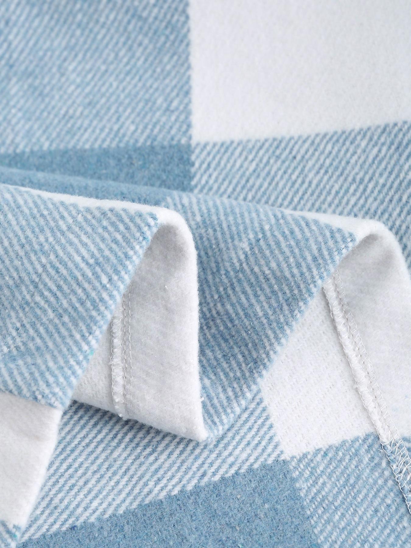 Men's Plaid Print Pocket Button Front Shirt, Regular Fit Casual Long Sleeve Collared Top for Fall & Winter, Men's Clothes for Daily Wear