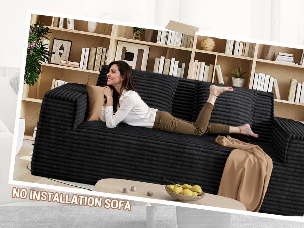 75'' Cloud Loveseat Sofa, No Assembly Required Comfy Deep Seat Couches 1 pcs for Living Room, Bedroom, Apartment