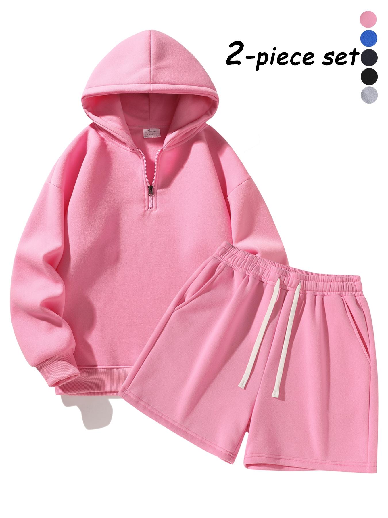 Men's Half-Zip Hoodie with Shorts Two-Piece Set, Basic Style Comfortable and Warm Sports Jogging Set, Suitable for Daily Wear, Outdoor Activities, Running and Workouts – Available for Men and Women. Men's Half-Zip Hoodie with Shorts Two-Piece Set, Basic Style Comfortable and Warm Sports Jogging Set, Suitable for Daily Wear, Outdoor Activities, Running and Workouts – Available for Men and Women.