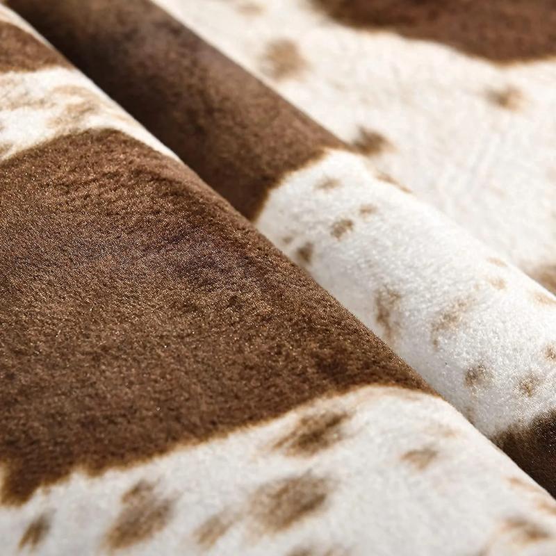 LOCHAS Premium 100% Polyester Cowhide Rug Western Style Animal Print Faux Fur Soft Comfortable Durable Easy to Clean Decor for Bedroom Living Room