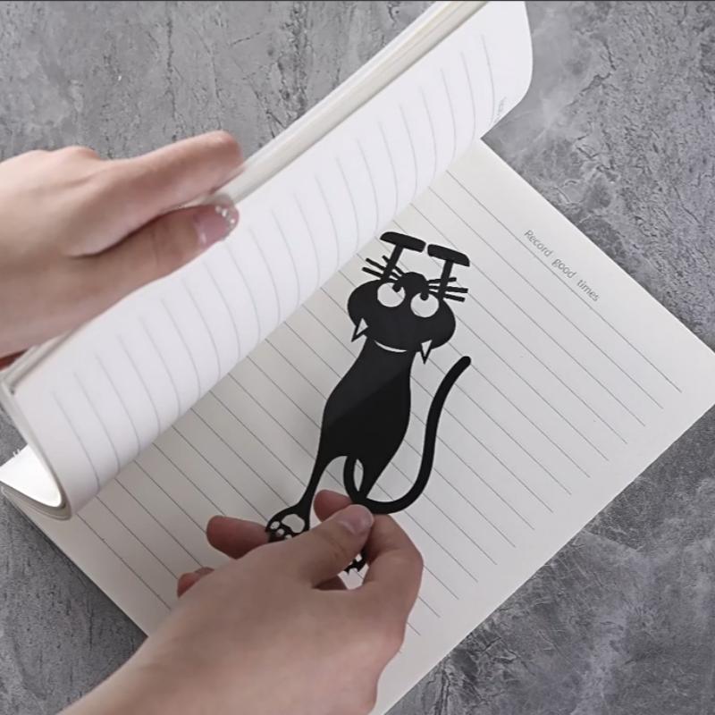 10-Piece Set Creative Openwork Bookmark Adorable Cat Bookmarks Book Accessories for School Office Home Supplies