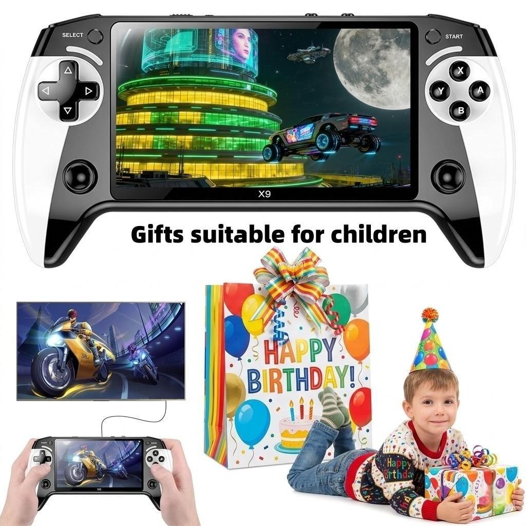 2026 New X9 Handheld Game Console, 5.5 Inch HD Screen, Portable Retro Arcade Machine, Home and Travel Use, Supports 11 Emulators