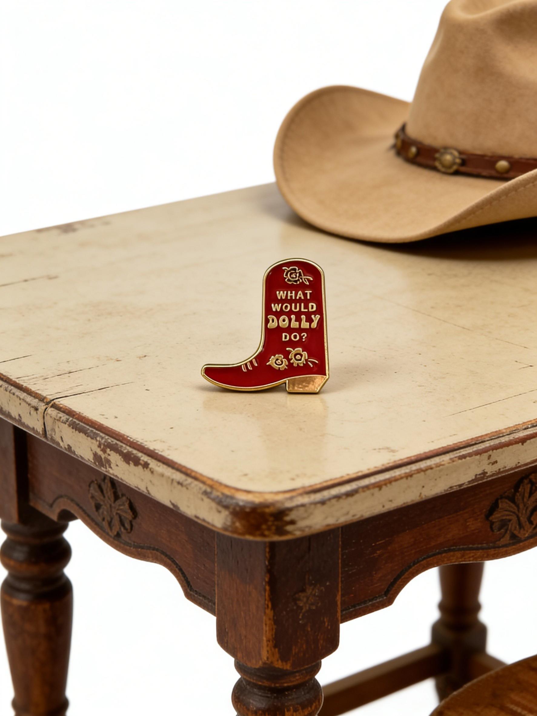 Cowboy Boot Enamel Pin, Western Country Music Female Brooch, Perfect for Bags, Hats, and Clothing Accessories