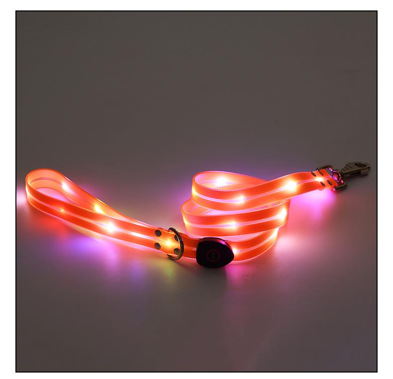 【Pet Essential】USB rechargeable luminous leather belt LED flashing collar with adjustable brightness, extremely cool. christmas  collar ball toy Adjustable LED harness