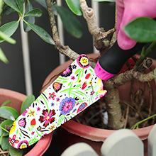 Gardening Tools Set, 10 PCS Stainless Steel Heavy-Duty with Non-slip Soft Rubber Handle with Large Garden Bag, Floral Pattern Gardening Tool Set Gifts for Women Birthday Mother's Day, Pink