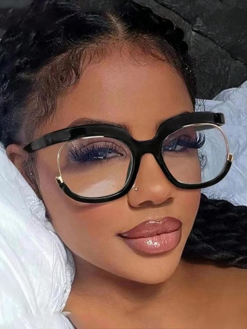 Unisex Vintage Cat Eye Frame Eyeglasses, Trendy Casual Eyeglasses for Everyday Use, High Quality Eyeglasses, Fashion Accessories for Outdoor Activities