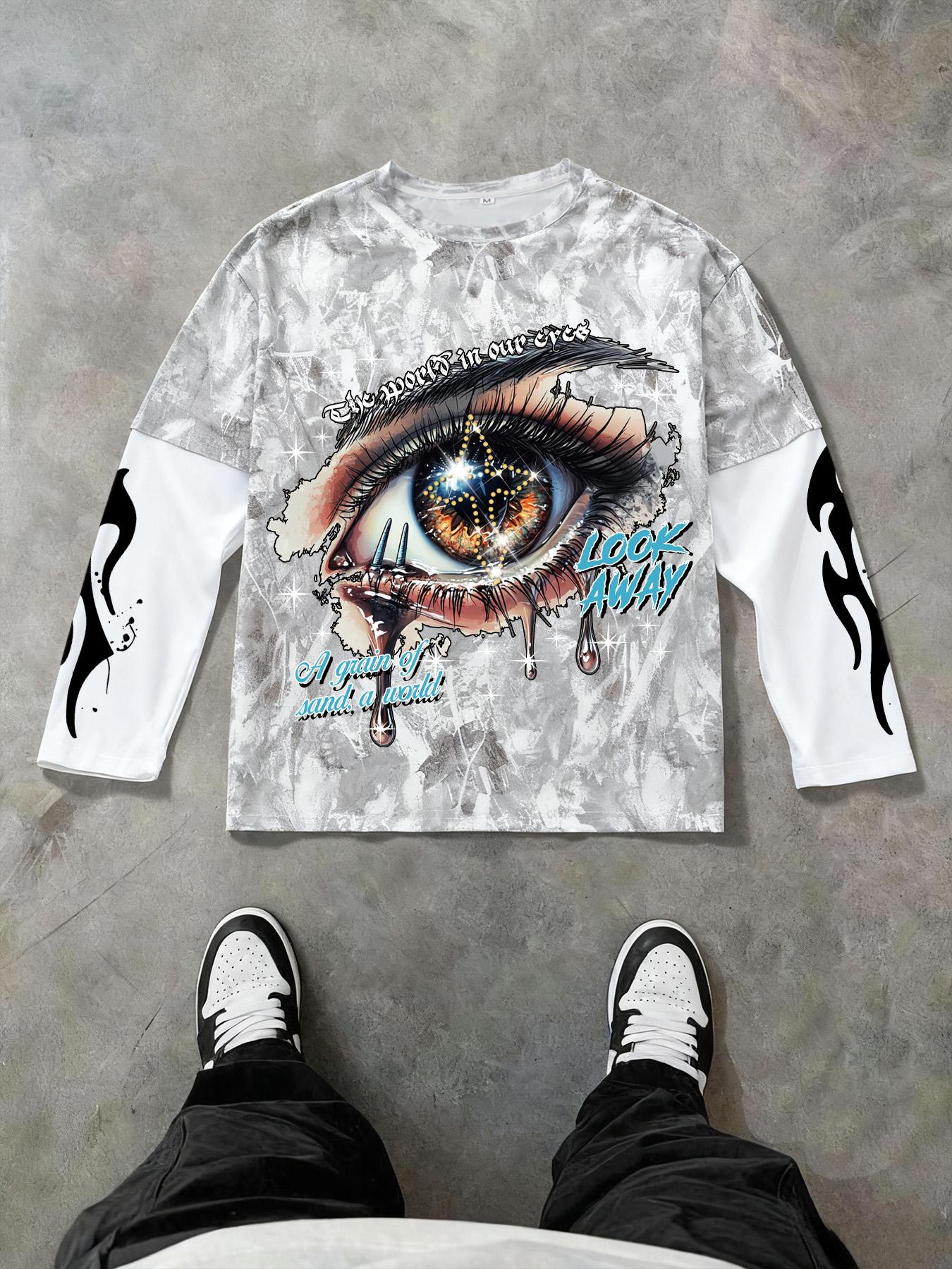 Trendy Short Sleeve & Patchwork Long Sleeve Tee Set, Street Style Fashion, Unique Layered Design, Perfect for Trendsetters